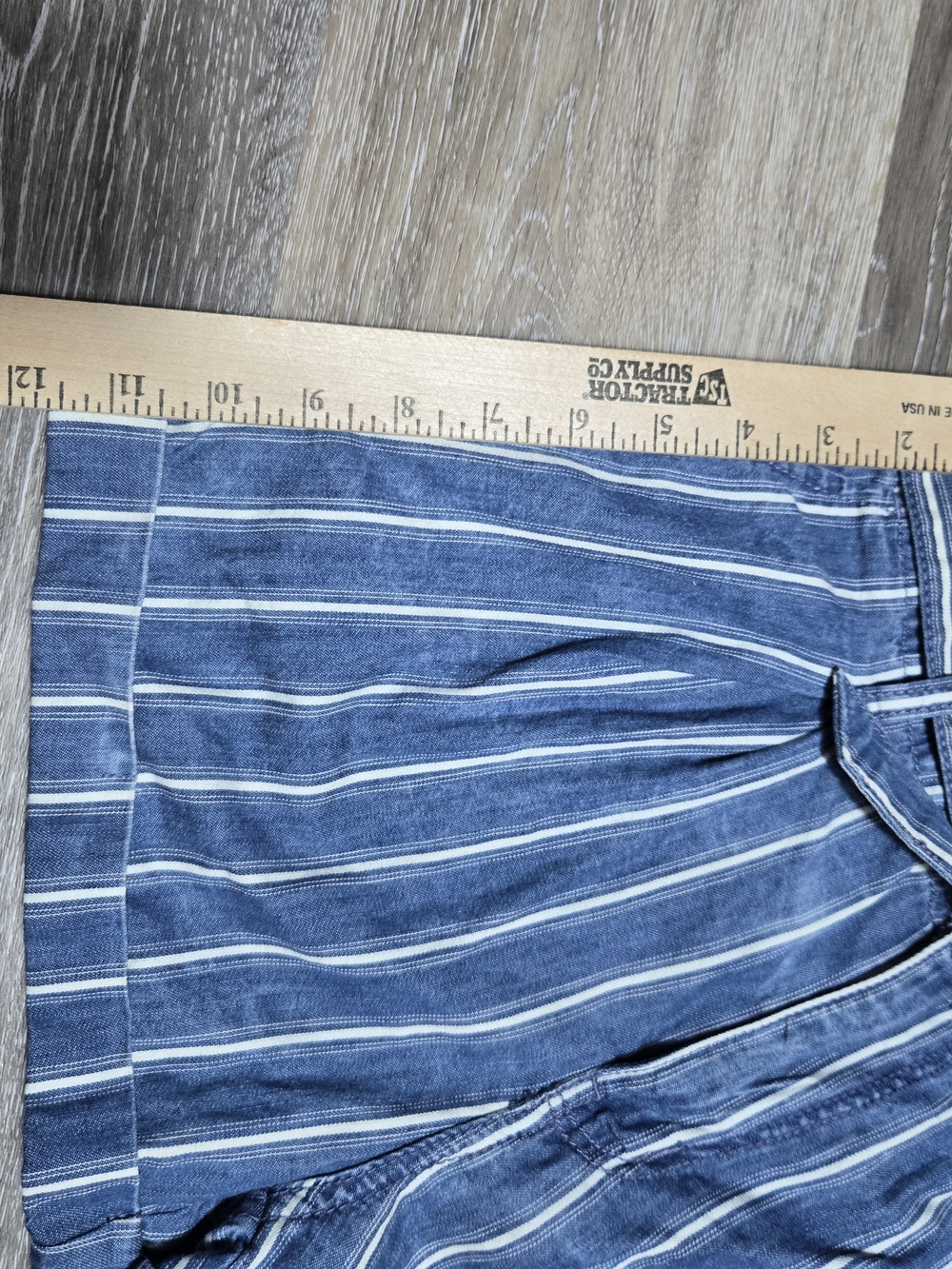 Vintage American Eagle Outfitters Blue and White Striped Paperbag Shorts Size 0 - Picture 6 of 8